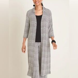 Chico's Black and White Patterned Cardigan